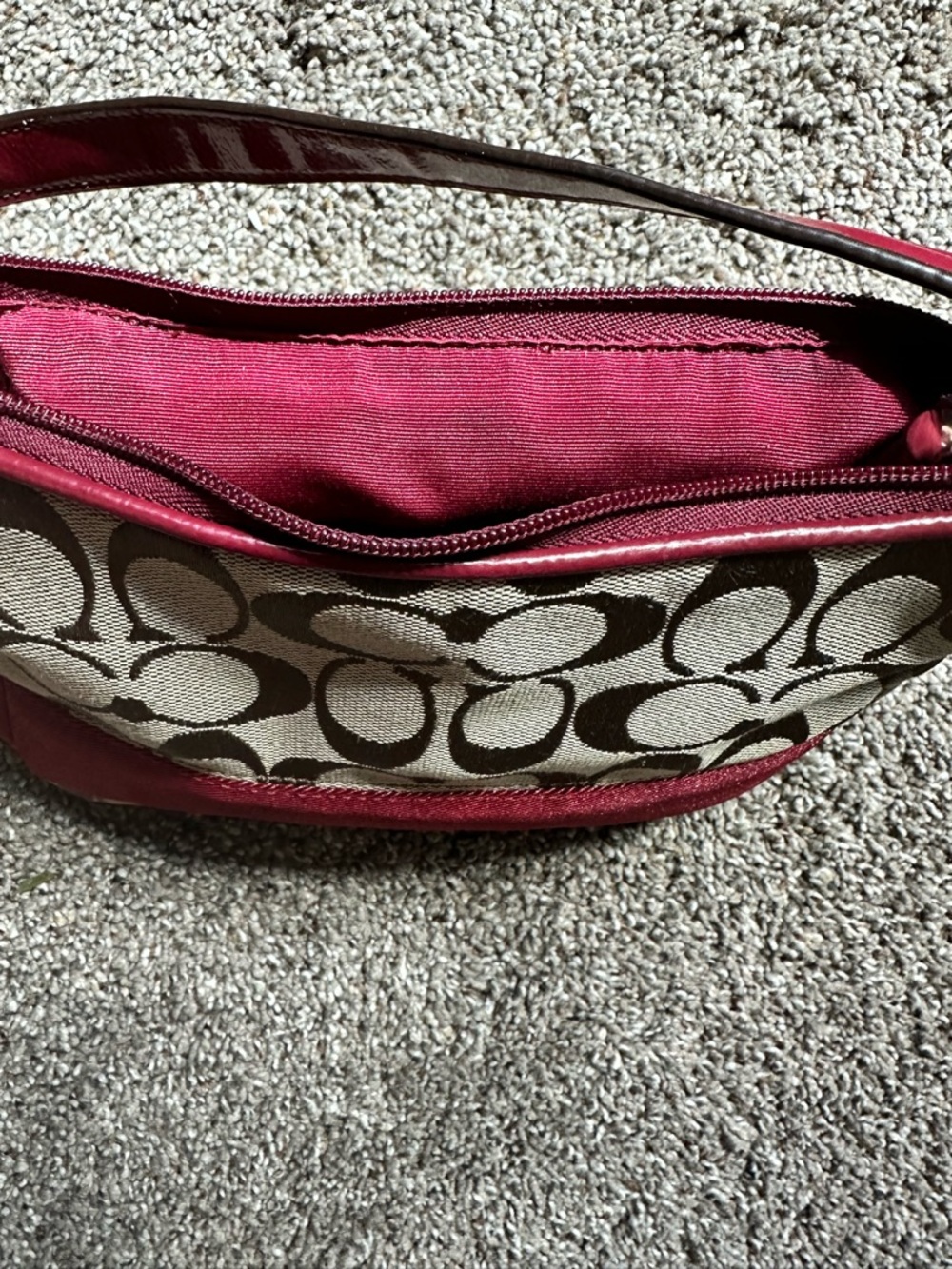 Coach Signature Canvas Red Trim Shoulder Bag Y2K Mini… - Gem